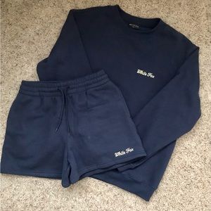 WORN ONCE White Fox Navy Blue Set